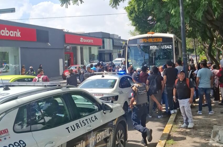  Detienen a dos de cuatro presuntas carteristas de RUTA frente al Parque Juárez