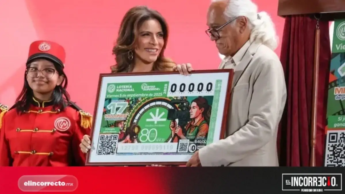 Ocho décadas de Estudios Churubusco resaltan en la imagen del billete de Lotería Nacional