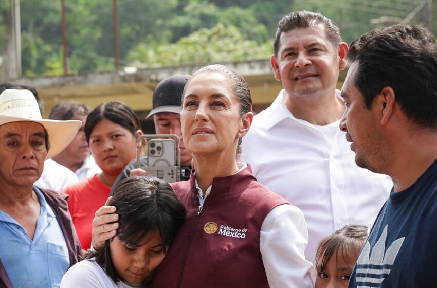 «Estaremos hasta el último momento», presidenta Sheinbaum supervisa trabajos en Pantepec