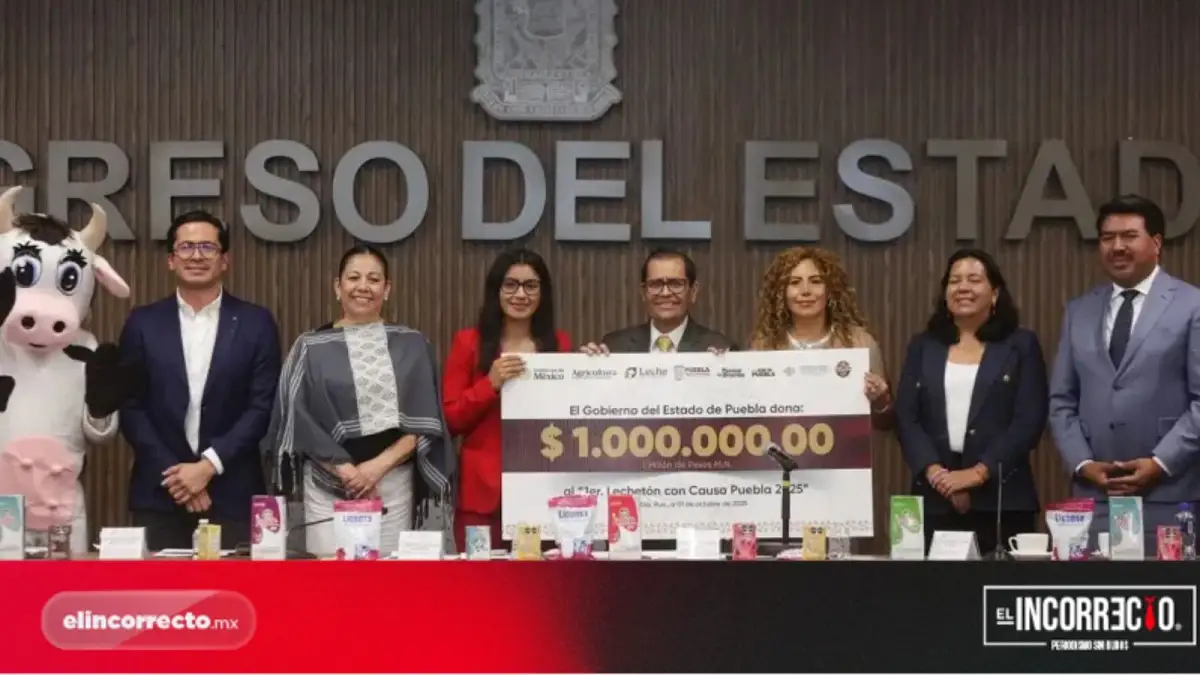 Armenta dona un millón de pesos para 50 mil litros de leche a personas vulnerables en Puebla
