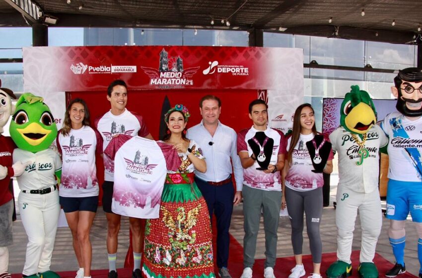  Presenta Gobierno de la Ciudad rutas, playera y medalla del Medio Maratón 21K Puebla 2025