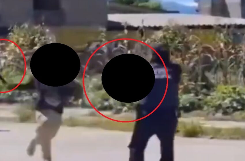  Fuerte VIDEO: Así fue el momento en que un policía mató a un sujeto armado con machete en Coronango