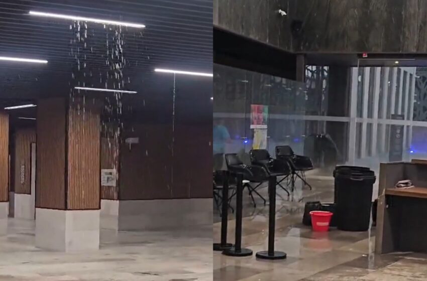  ¡INCREÍBLE! Se Inunda el Nuevo Congreso de Puebla: El Edificio de 855 Millones de Pesos No Aguanta la Lluvia y lo «Rescatan» con Botes de Basura