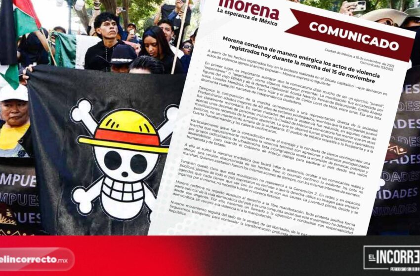  Morena acusa infiltración del PRIAN en protesta de “Generación Z” y cierra filas con Sheinbaum y Armenta