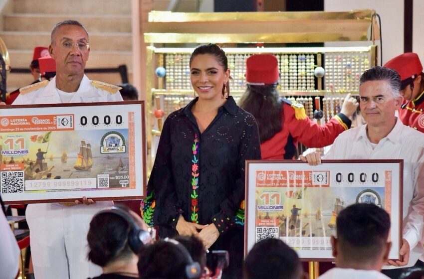 Lotería Nacional realiza sorteo en territorio veracruzano para honrar 200 años de la Consolidación de la Independencia en el mar