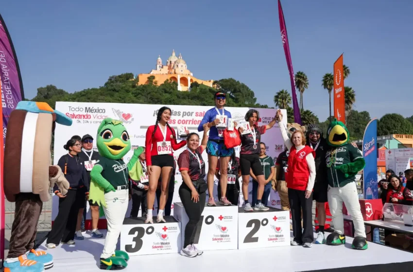  Más de mil participantes en San Andrés Cholula corren con la Cruz Roja Mexicana