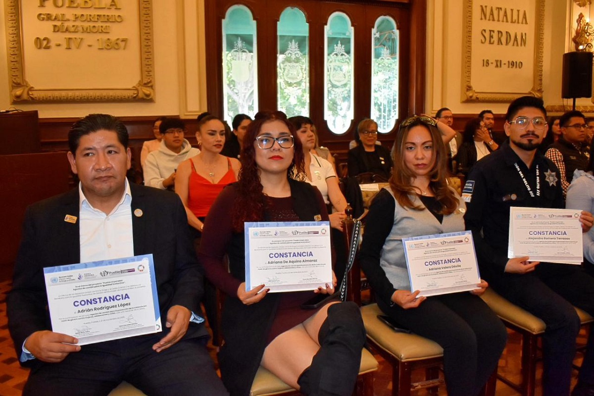 Reconoce Gobierno de la Ciudad a agentes de cambio por su labor en favor de la igualdad sustantiva en Puebla