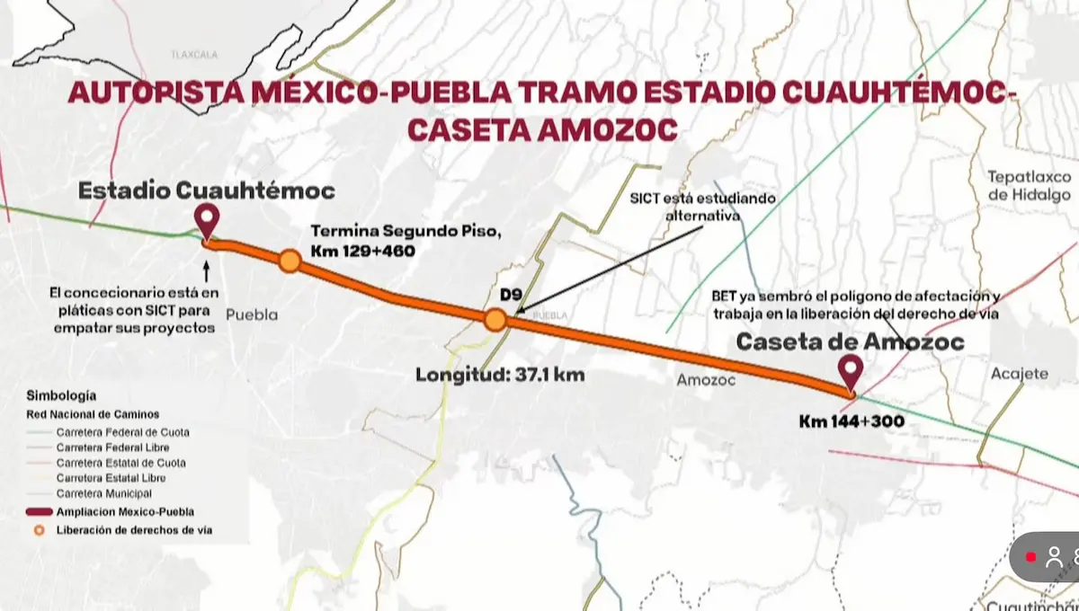 Anuncian ampliación de la Caseta de Amozoc, rehabilitación de la autopista y un viaducto