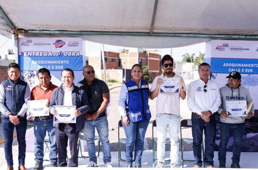  Entrega Lupita Cuautle otra calle rehabilitada en San Andrés Cholula
