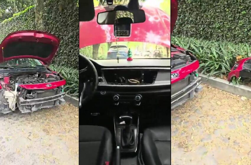  Roban y desvalijan auto en plena 27 Poniente de Puebla pese a vigilancia privada