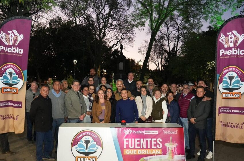  Inaugura Gobierno de Pepe Chedraui mantenimiento de fuentes en el parque de San José