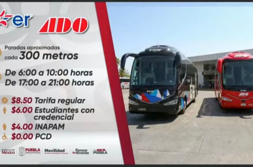  Gobierno de Puebla implementará transporte temporal en estas rutas; será operado por ADO y Estrella Roja