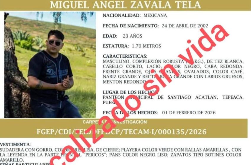  Identifican a joven hallado sin vida en Valsequillo, Puebla: fue privado de la libertad durante un funeral en Tepeaca