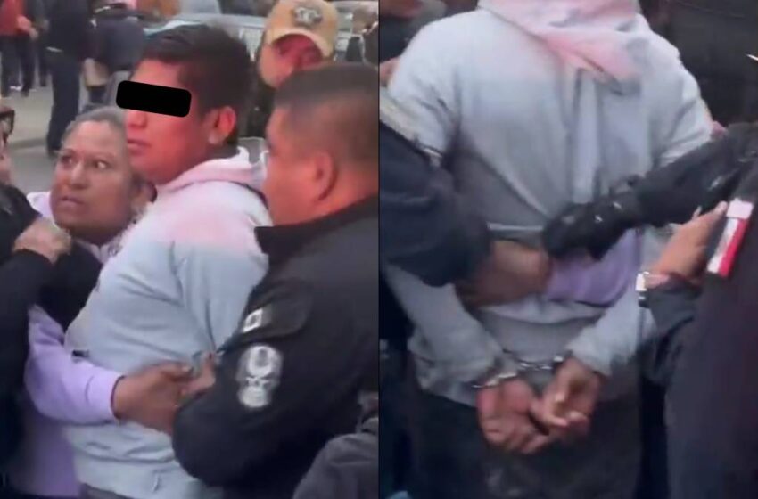  Madre se desmaya para frenar arresto de su hijo en Puebla