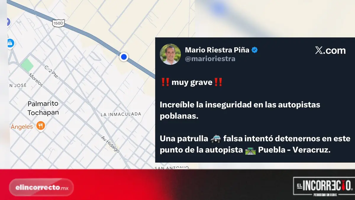 Atacan vehículo de Mario Riestra en la Puebla-Orizaba