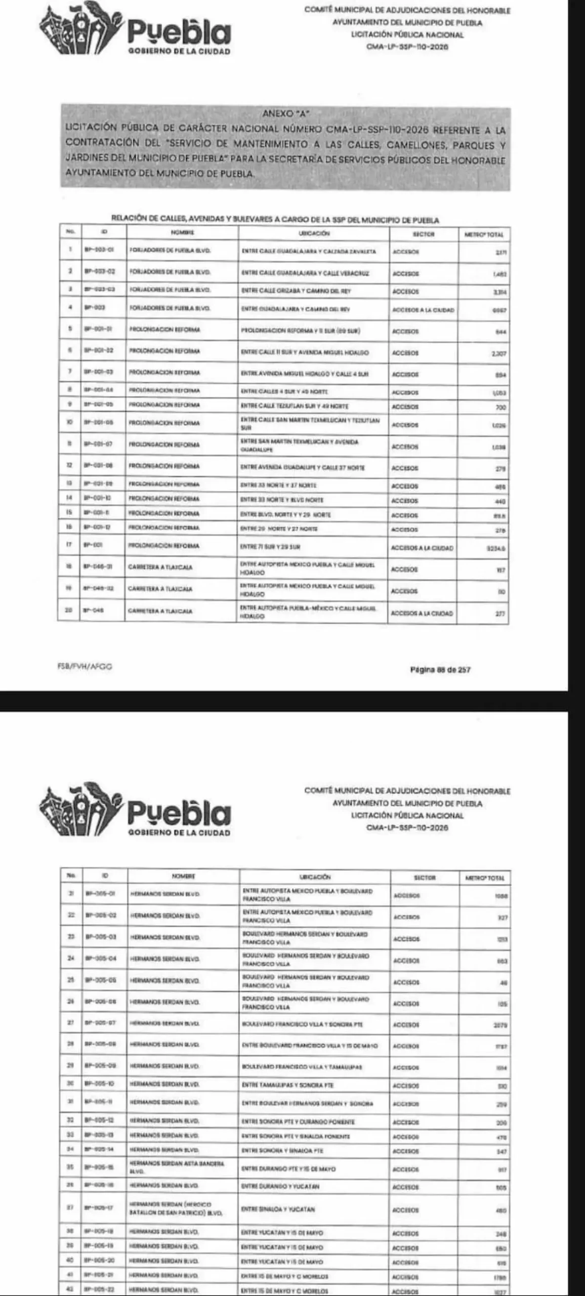Mediante la licitación pública de carácter nacional con número CMA-LP-SSP-110-2026, se contratará a una empresa que brinde el servicio de limpieza y mantenimiento a las calles, camellones, parques y jardines del municipio de Puebla.