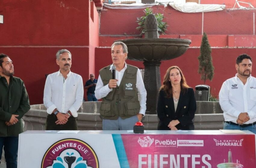 Inaugura Pepe Chedraui mantenimiento integral de fuente en Parque Gutierre de Cetina para bienestar de las familias