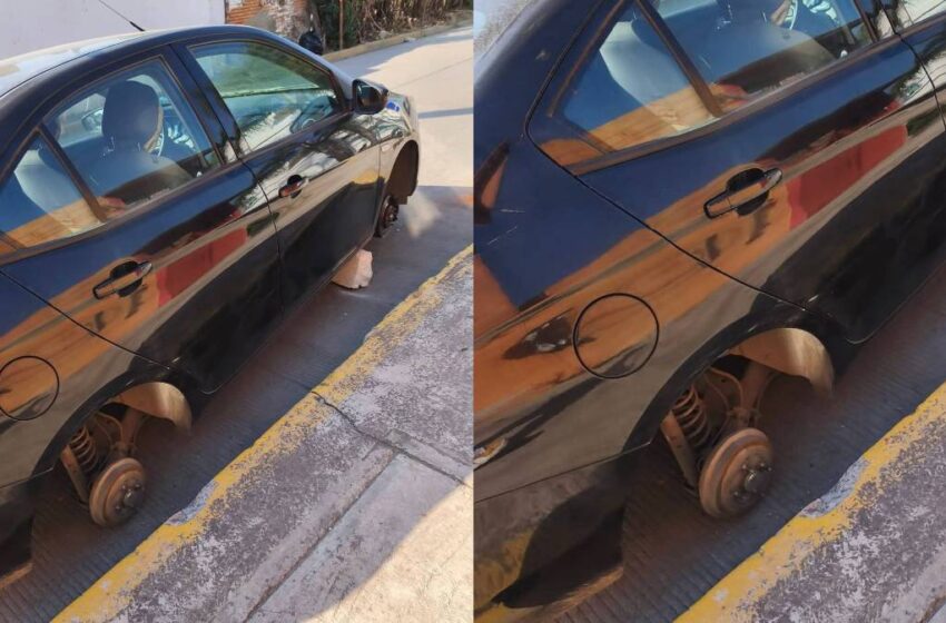  Auto aparece desvalijado en Cuautlancingo: vecinos denuncian creciente inseguridad en Sanctorum