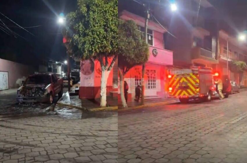  Incendio intencional en Puebla: queman camioneta de hombre recientemente absuelto y el ataque queda en video