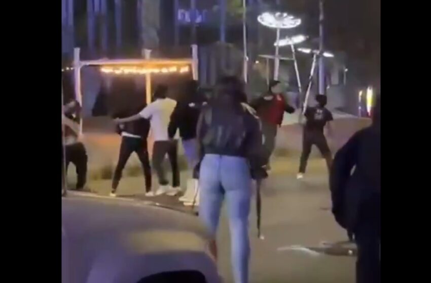  Otra de los juniors: captan pelea a golpes afuera de antro en Angelópolis