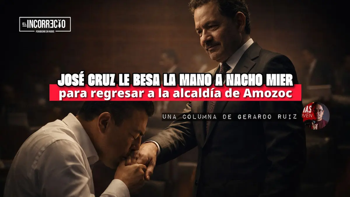 José Cruz le besa la mano a Nacho Mier para regresar a la alcaldía de Amozoc