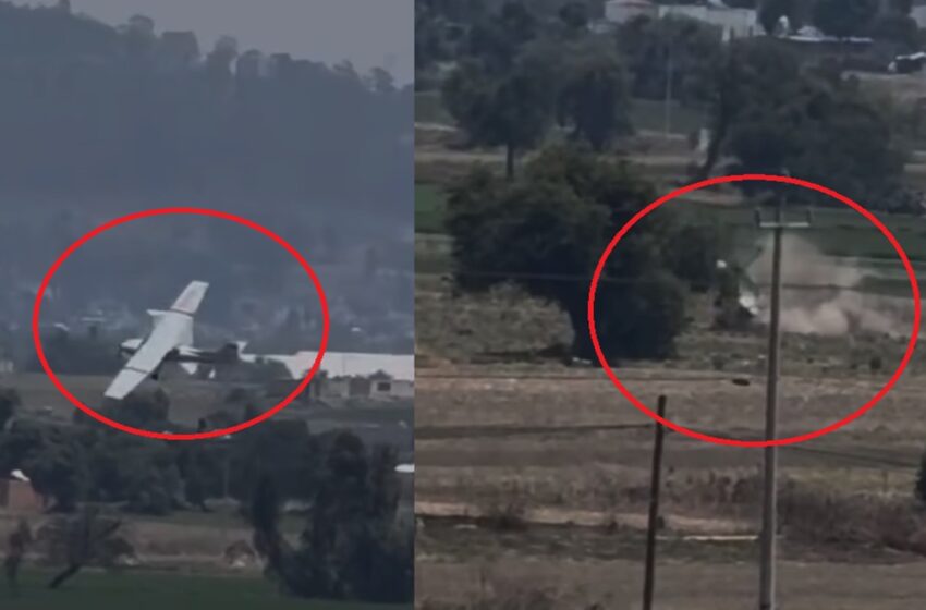  VIDEO: Momento exacto del desplome en Puebla; avioneta cae en Huejotzingo y deja cuatro víctimas