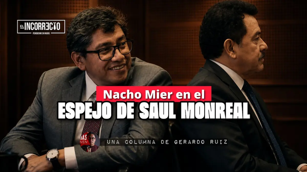 Nacho Mier en el espejo de Saul Monreal