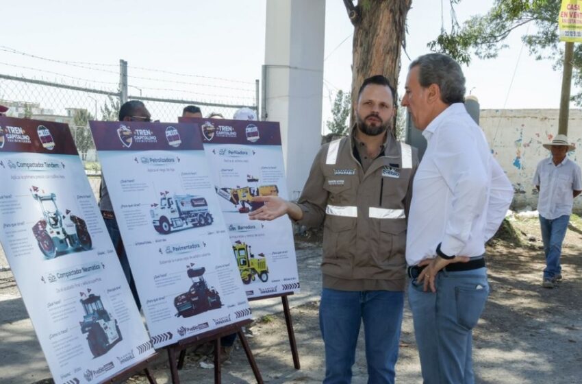  Supervisa Pepe Chedraui intervención del Tren Capitalino de Pavimentación en la colonia Vicente Guerrero