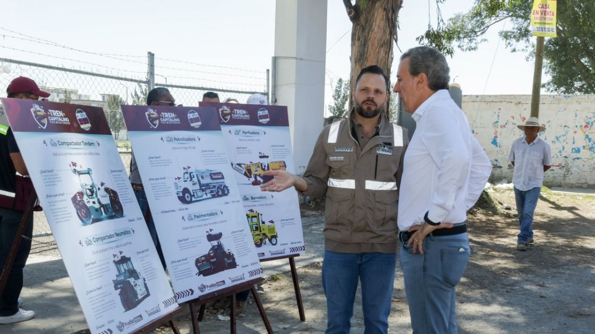 Supervisa Pepe Chedraui intervención del Tren Capitalino de Pavimentación en la colonia Vicente Guerrero
