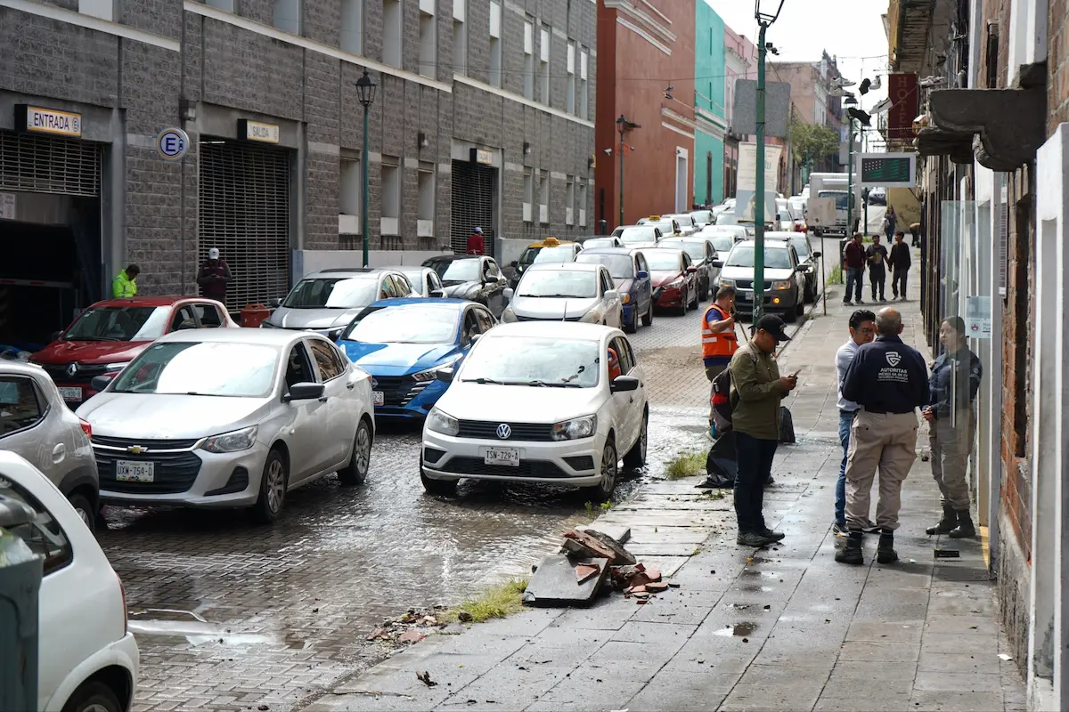 Lluvias dejan afectaciones en el Centro Histórico reportan solo daños materiales