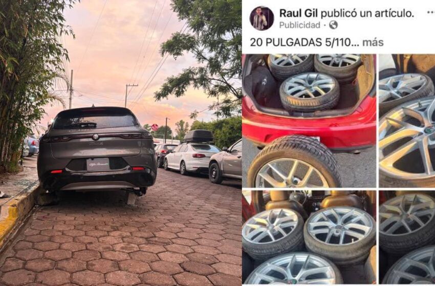  Desvalijan automóvil de lujo en San Andrés Cholula; rines aparecen horas después a la venta en redes sociales