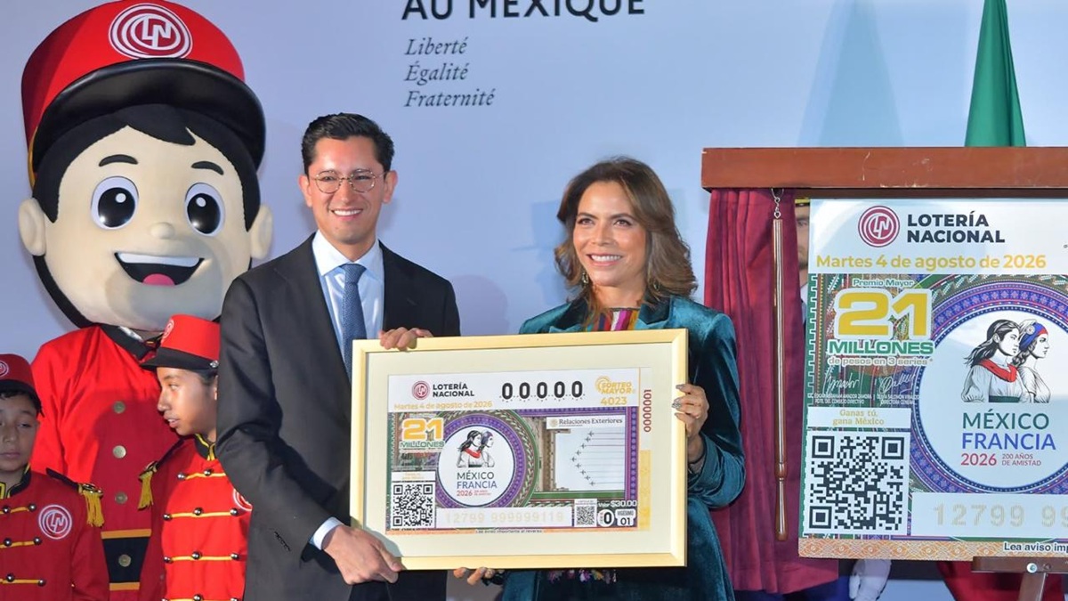 Bicentenario de Relaciones Diplomáticas México - Francia es celebrado con billete de Sorteo Mayor de Lotería Nacional