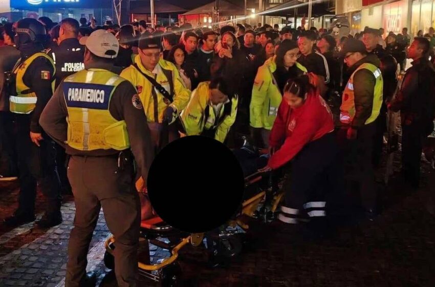  Hombre resulta lesionado durante festejos por la Selección Mexicana en la Avenida Juárez de Puebla