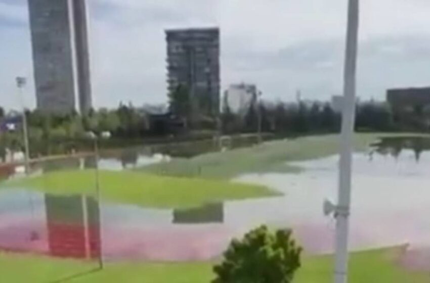  Tormenta transforma cancha del Parque del Arte en una enorme alberca; así amaneció uno de los espacios más visitados de Puebla