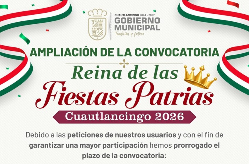  Amplían inscripción para Reina de las Fiestas Patrias 2026
