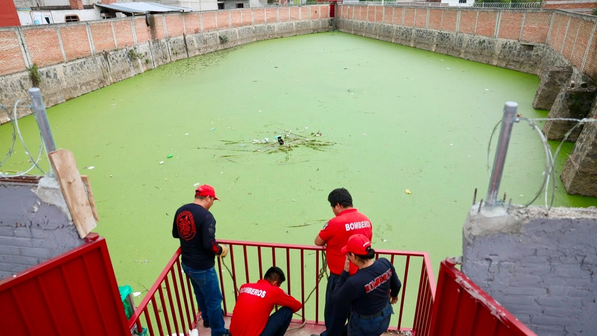 Bomberos de Cuautlancingo rescatan con éxito a ser sintiente en vaso regulador