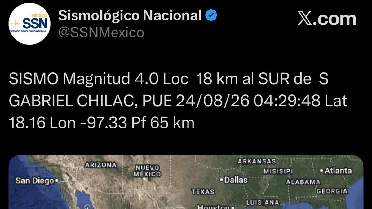 Sin afectaciones por sismo con epicentro en San Gabriel Chilac: protección civil