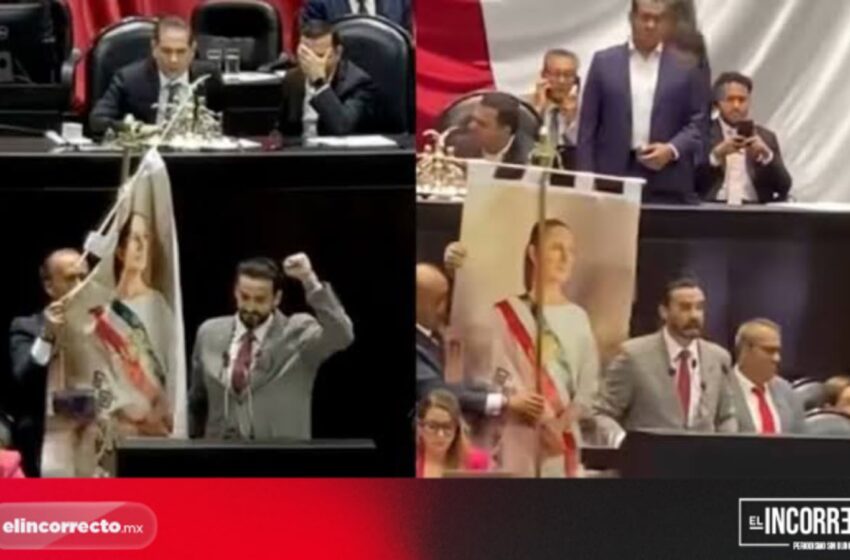  Critican a Toño López por sacar estandarte de Claudia Sheinbaum