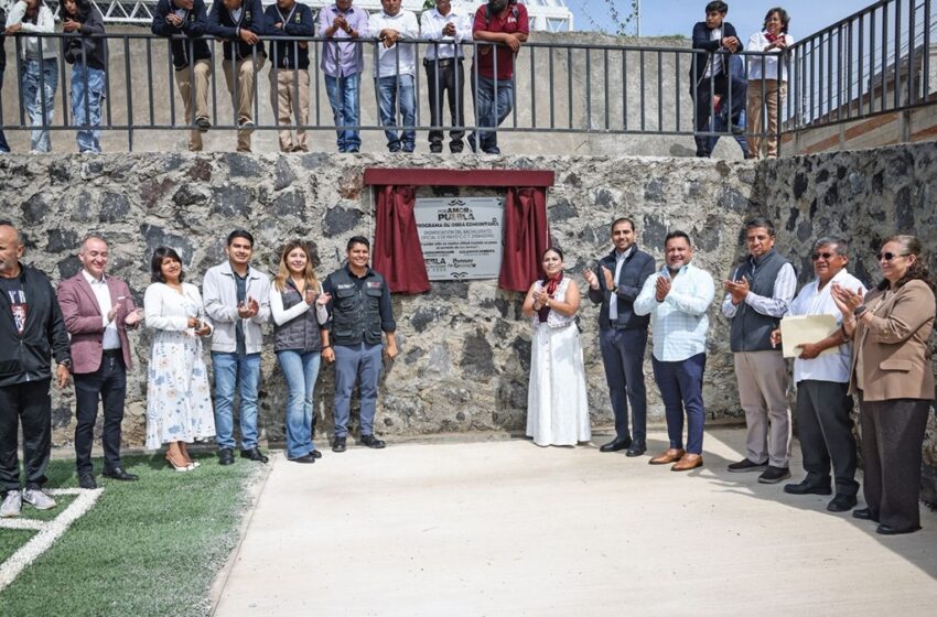  Fortalece Omar Muñoz infraestructura educativa en San Lorenzo Almecatla