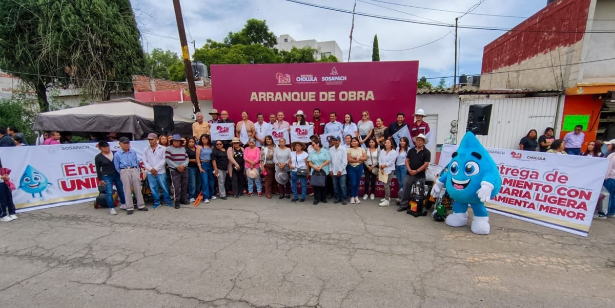 Gobierno de Cholula de Tonantzin Fernández y SOSAPACH inician obra de sustitución de red de alcantarillado en Santiago Momoxpan