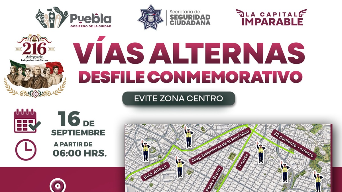 Informa Gobierno de Pepe Chedraui cierres viales ante las Fiestas Patrias 2026
