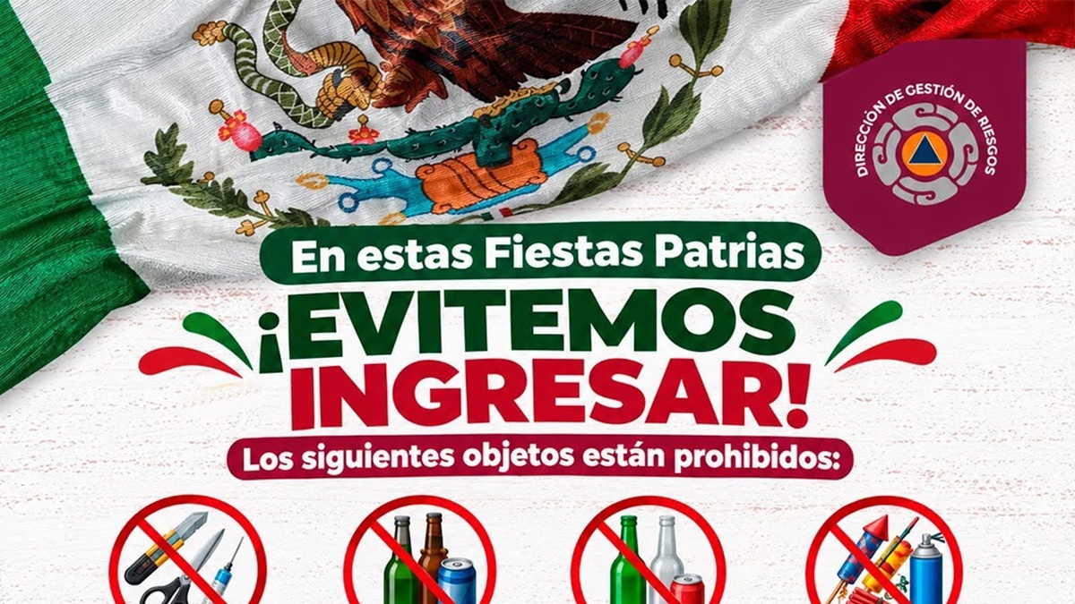 Informa gobierno de Pepe Chedraui sobre objetos restringidos para el Grito de Independencia en el Zócalo