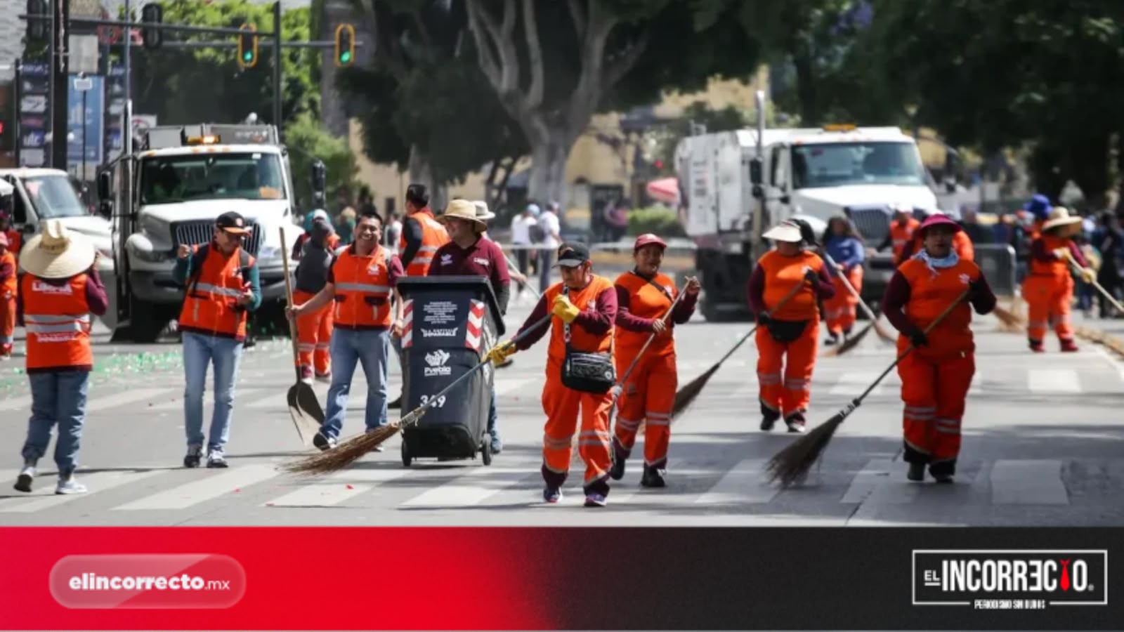 Personal de Limpia mantiene en orden Puebla tras celebraciones patrias