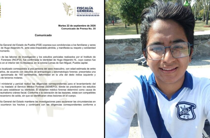  Tras 17 días de búsqueda, Fiscalía confirma que cuerpo hallado en el Alseseca era de estudiante de la BUAP