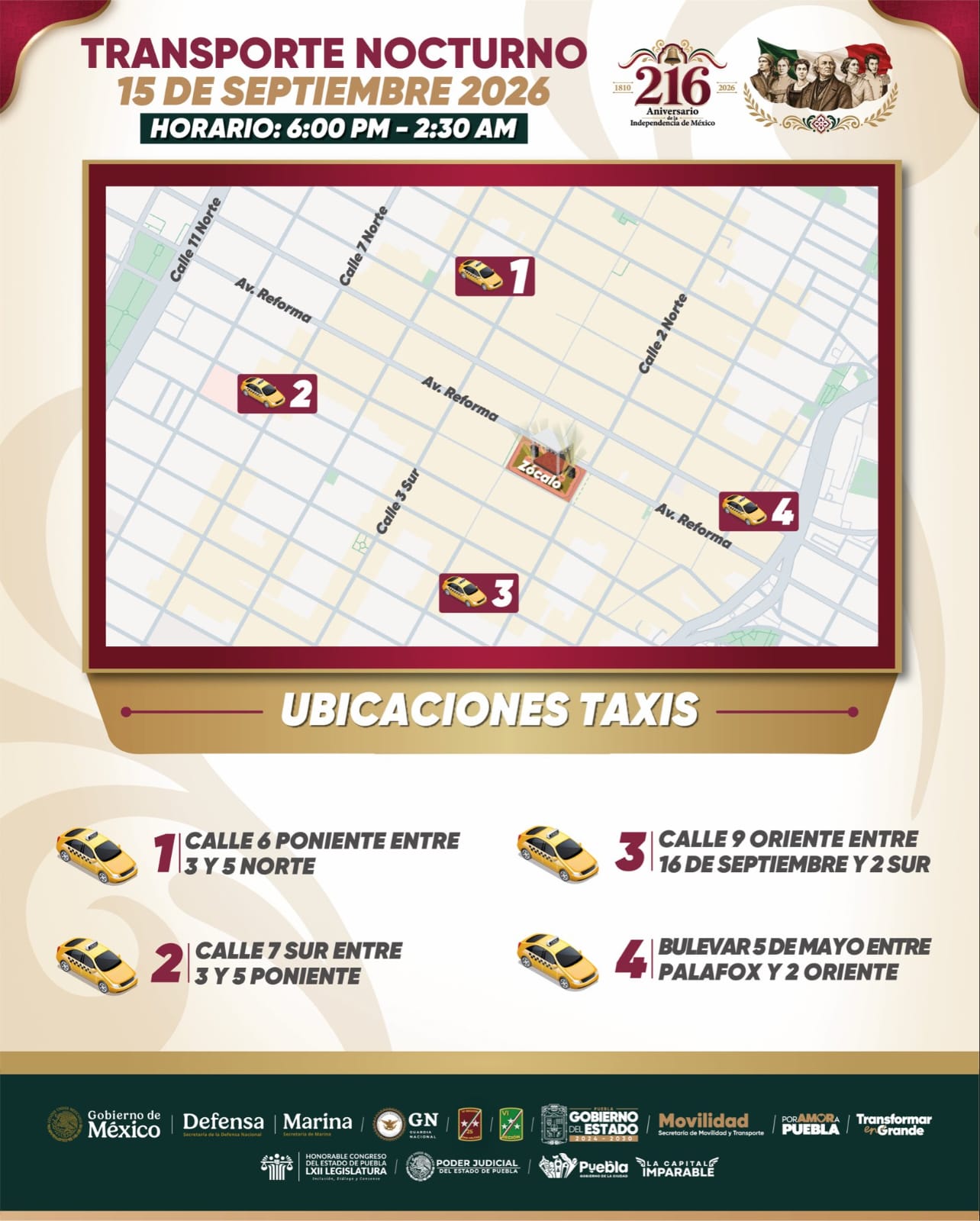 ¿Vas al Grito en Puebla? Estas son las rutas para regresar a casa