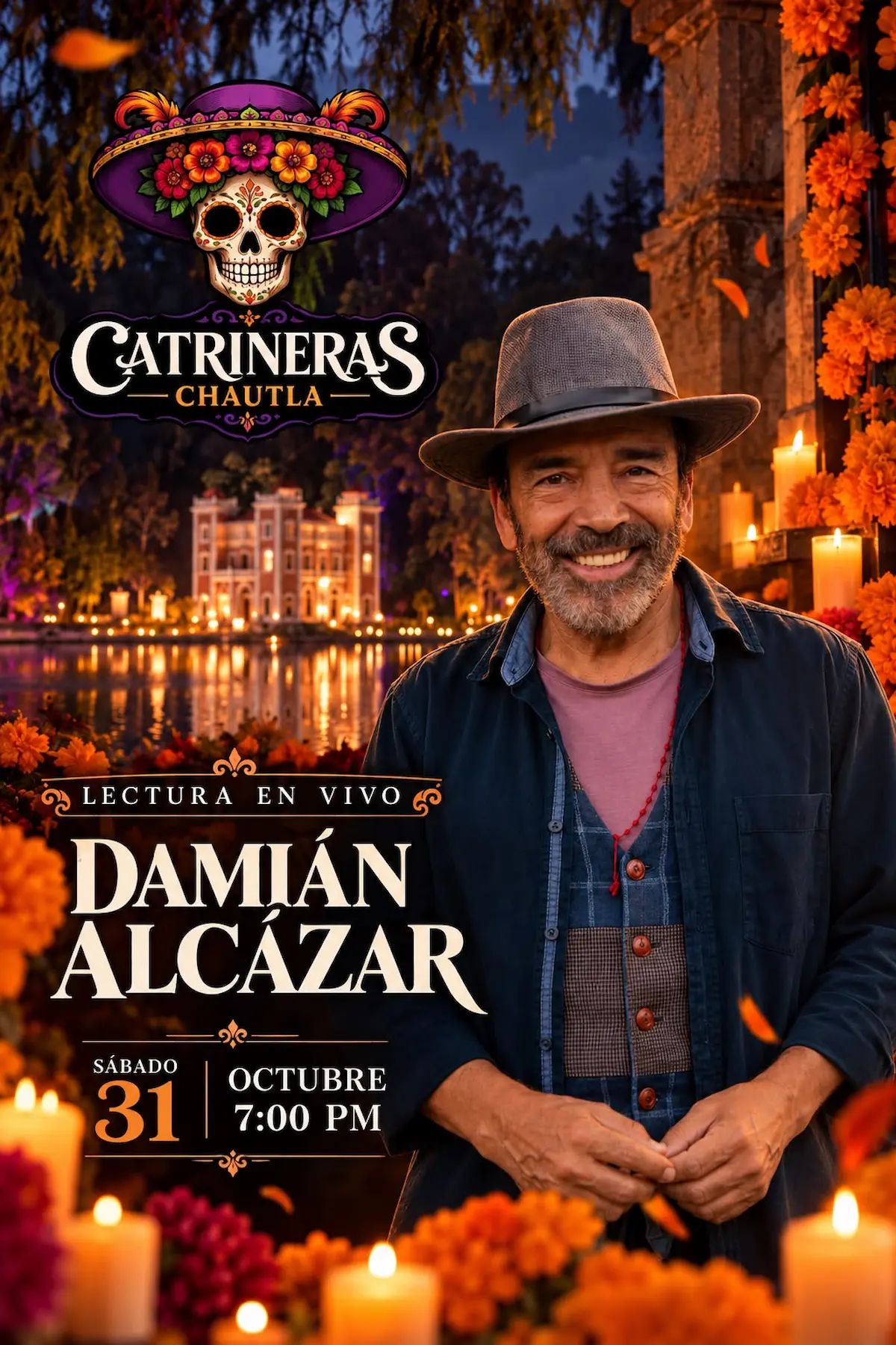Damián Alcázar llevará su voz a la Ex Hacienda de Chautla en plena temporada de Día de Muertos