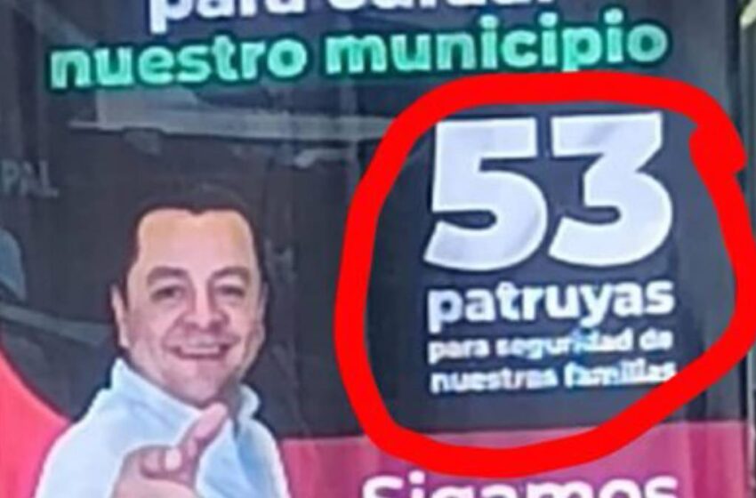  “Más patruyas” en Texmelucan: error ortográfico en campaña del alcalde desata burlas durante su Segundo Informe